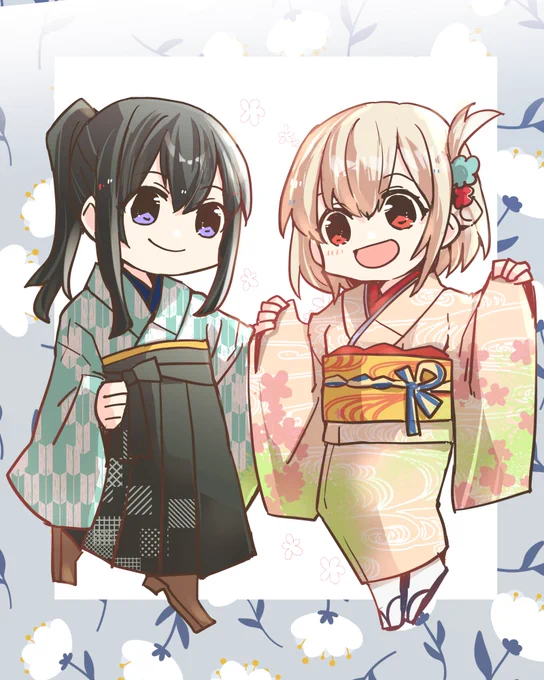 ちさたき仲良く浅草着物デートして(うちわ #リコリコ 