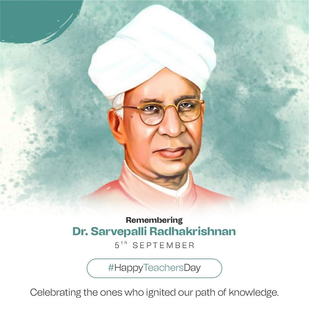 Remembering Dr. Sarvepalli Radhakrishnan on the Occasion of Teachers' Day.

#HappyTeachersDay2022 #Teacher #RoleModel #TeachersDay #MondayMotivation