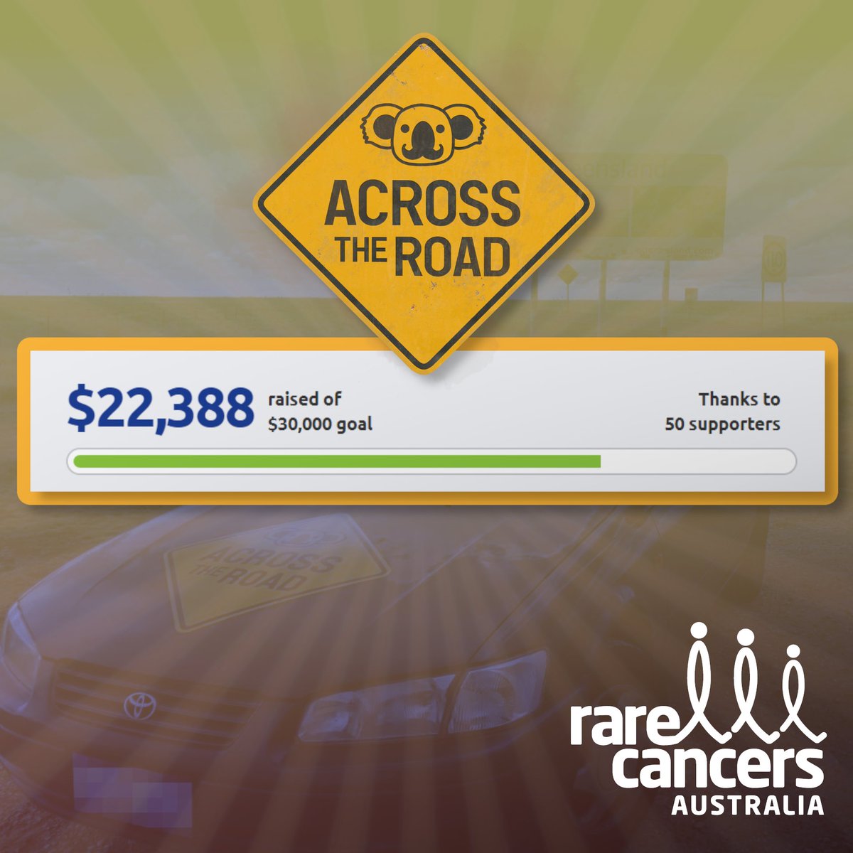 AcrossThe_Road's tweet photo. With an INCREDIBLE $5,000 anonymous donation, we're now sitting at $22,000+ raised. Thank you so much. 🙏😭

We're so close everyone. Let's hit that $30,000 goal! 💪

Donate today at @RareCancers to help those with #RareCancers🎗: https://t.co/bIOhNKkkCH
 
#charity #donate https://t.co/R3jJw9oSys