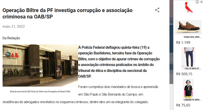 BlogDoTato67's tweet photo. #TopTen 
As 10 publicações mais vistas na semana no #BlogDotato: 
8º lugar👉🏼Operação Biltre da PF investiga corrupção e associação criminosa na OAB/SP
https://t.co/nvYNhyGcwy
OFERECIMENTO: #usereserva - é só clicar no banner ao lado da matéria e aproveitar descontos exclusivos. https://t.co/6qEzdUdRPm