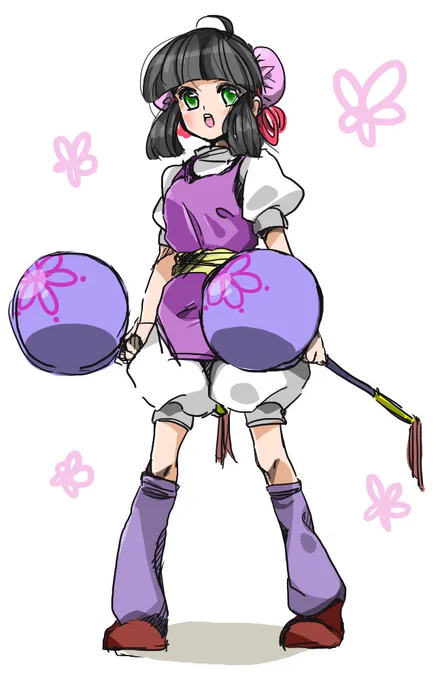 2012年に描いたオリジナル女子とドラクエ女子!バーバラちゃんは多分コレお絵描きBBSかなんか?で描いたんかな?全然記憶にない😂 