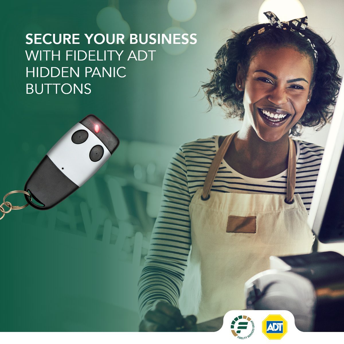 With an increase in business robberies, stay safe by ensuring your CCTV is working and that at least 2 staff members carry Fidelity ADT hidden panic buttons. •AD <a href="/Fidelity_Secure/">Fidelity Services Group</a>