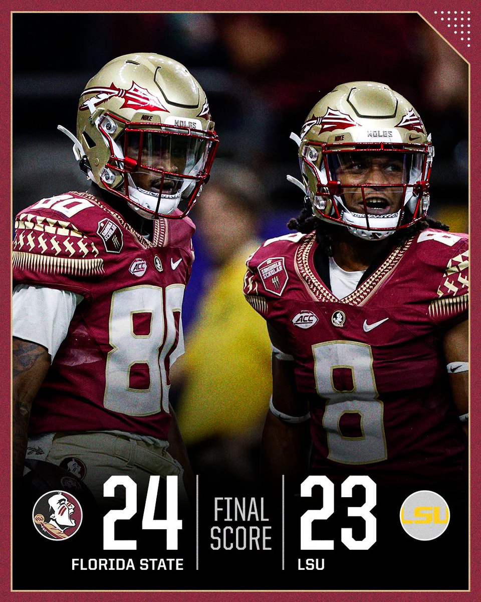 NOLES TAKE DOWN LSU IN NEW ORLEANS 🍢 @FSUFootball