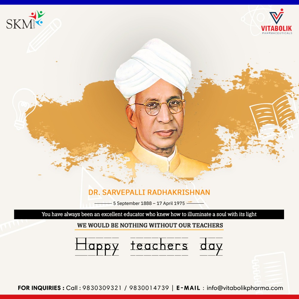 VitabolikP's tweet photo. Happy Teacher’s Day to all the teachers who continue to inspire and guide students across the world. Vitabolik Pharmaceuticals #HappyTeachersDay #Teachers #vitabolikpharmaceuticals #TeachersDay2020 #ThankYouTeachers #Guru #TeachersDayCelebration https://t.co/T3JLWUtAEr