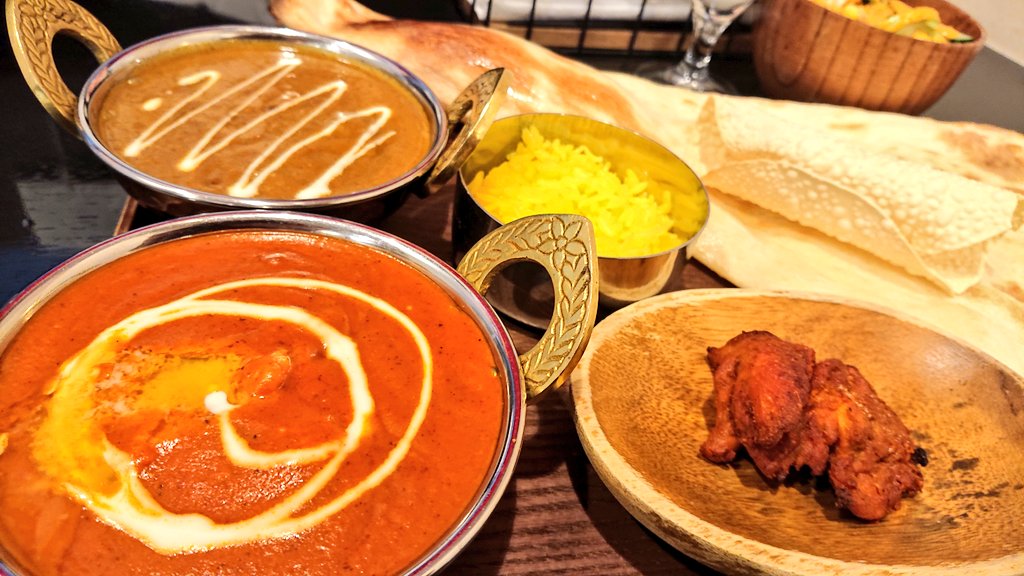 チセ「スパイシーキッチン ゴルカ(八幡西区黒崎) Cランチセット 1300円 カレー二」🚧ゆっくり北九州の人ことながの💛二パ子スタンプ販売中