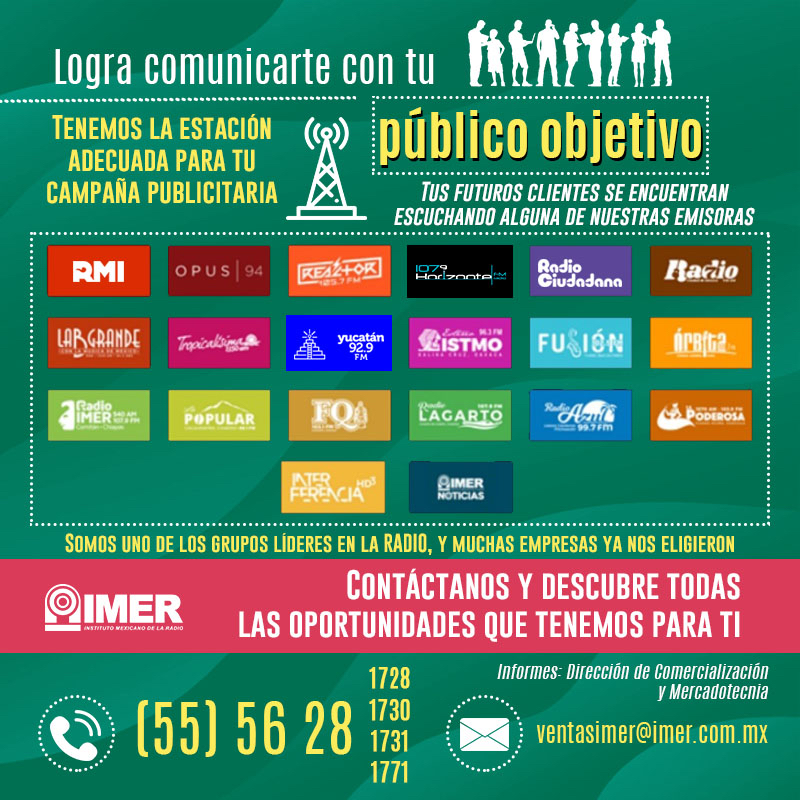 imerhoy's tweet photo. ¡Realiza tu campaña publicitaria en Radio!
Contacta al área de Comercialización y descubre los servicios de audio que tenemos para ti. 📞📻🎙️👇🏾
#IMERcontigo #SomosRadioPública https://t.co/479XjEyApz