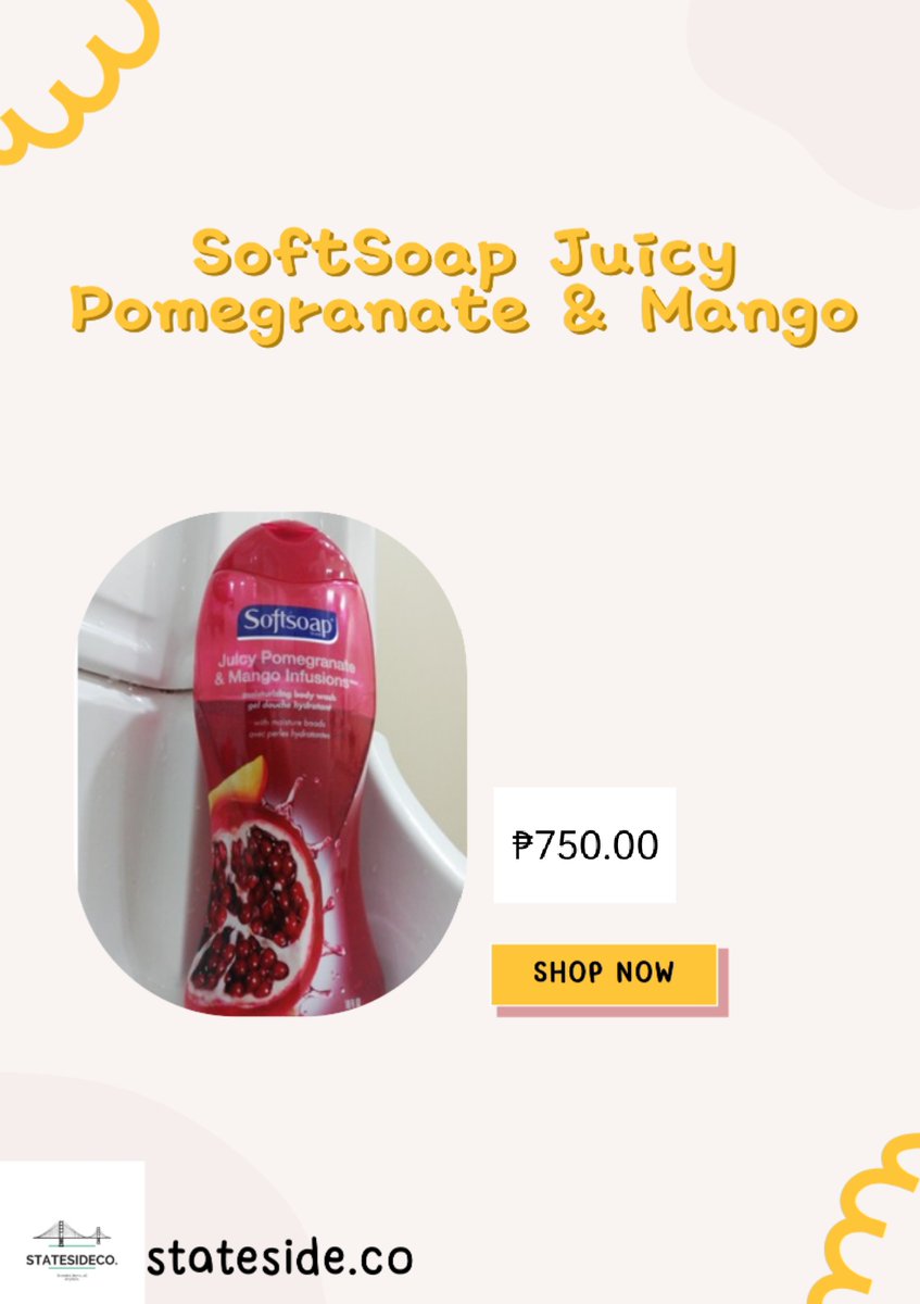 statesidecoph's tweet photo. SoftSoap Juicy Pomegranate &amp; Mango    

For Only ₱750.00

Shop Now 🛒 https://t.co/qLP2IHofOe