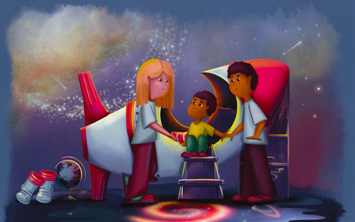 authorbnoble's tweet photo. I began writing so my kids could read stories with characters that resembled them &amp; a family that looked like theirs. Elated to hear other families loving my first book, Kamden's Space Dreams, for the same reason! #PictureBooks #WritingCommunity #amquerying #RepresentationMatters https://t.co/IH3sKRGx7t