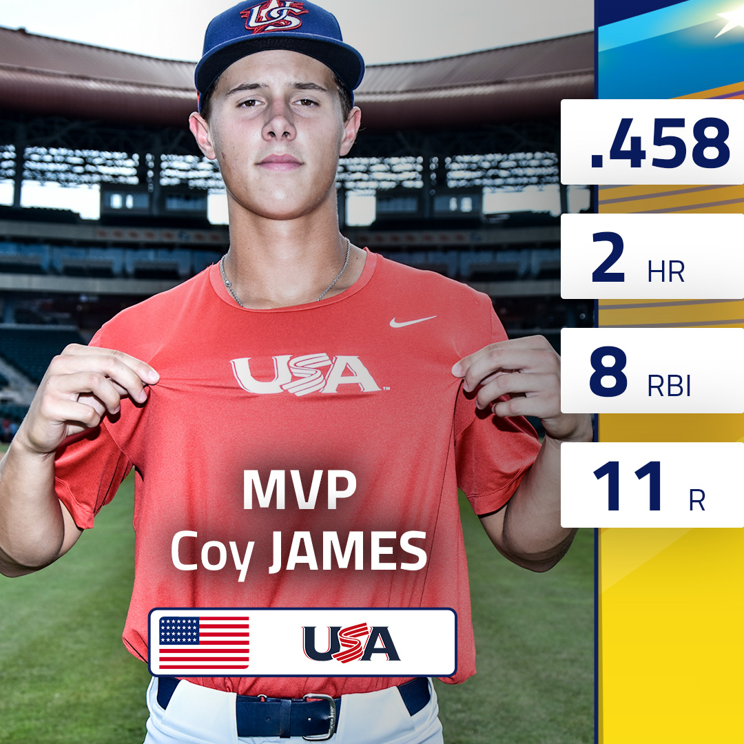 🏅🇺🇸⚾️ Congratulations to Coy James on winning the MVP Award! #U15WorldCup