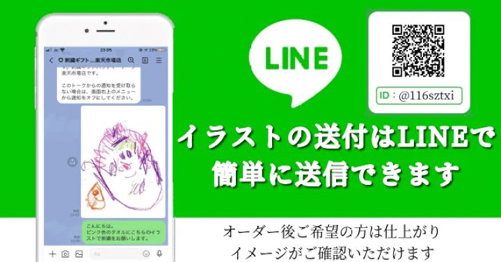 ねね、これよくない？子どもが描いた絵をLINEで送るとタオルやバッグに刺繍してくれるの。