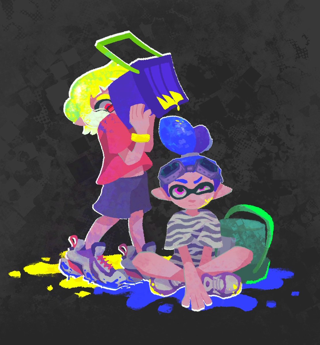splatzparty's tweet photo. Piece I made in celebration of Splatoon 3 and also trisloshers! #Splatoon #splatoon3art #trislosher https://t.co/IAwBT7Ws6r