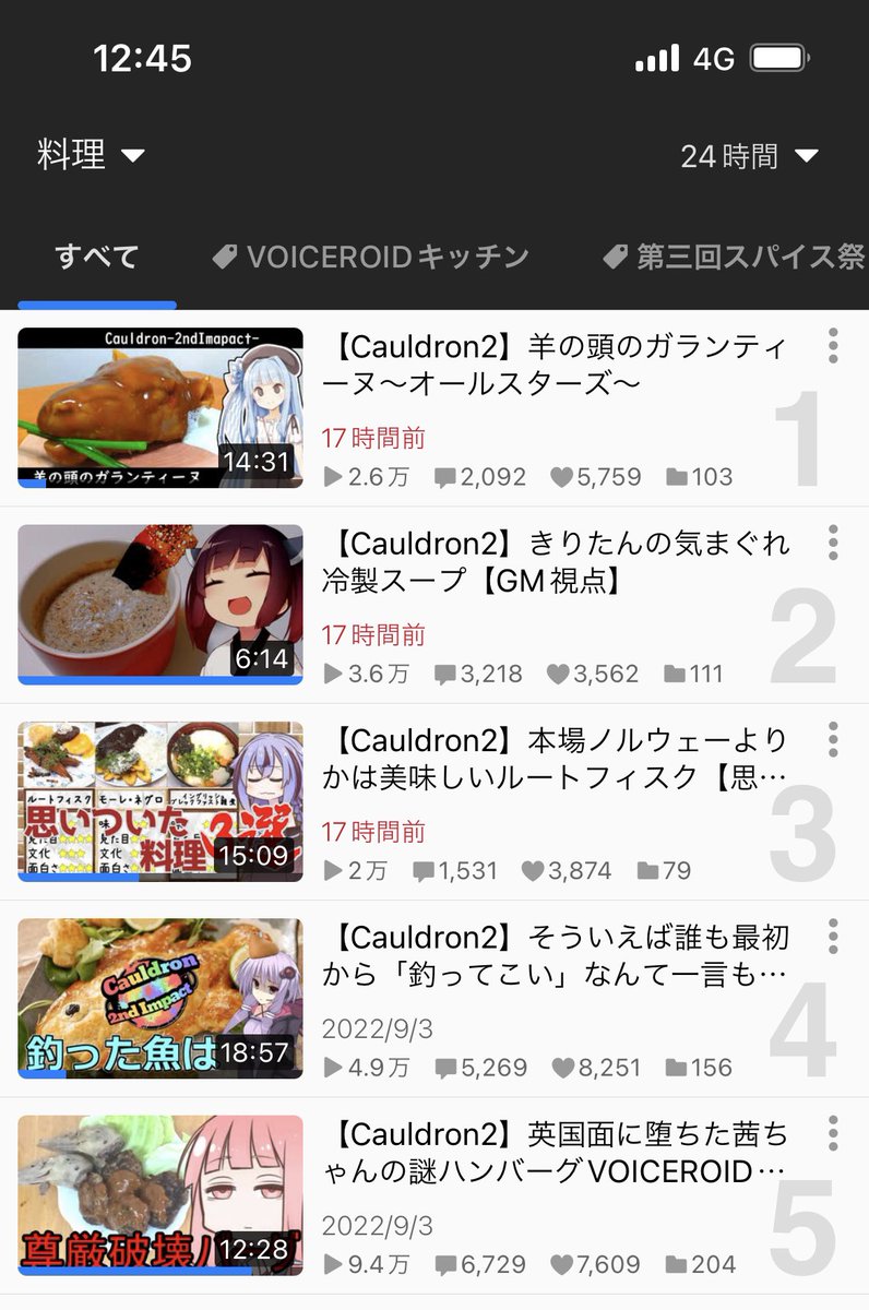 ryonoji2020's tweet photo. 現在ニコニコの料理カテゴリが1位から11位まで #cauldron2 とかいう謎の企画で独占されてますが、本来ならこのジャンルは美味しい料理を作るカテゴリです https://t.co/KYI8SxuTuN