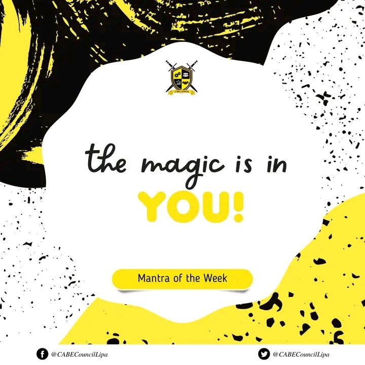 CabeCouncilLipa's tweet photo. ✨Mantra of the Week✨
 A wonderful Monday, CABE Warriors!

The mind is our most powerful weapon. The magic is in our hands; keep pushing and things may turn out the way you want them to. All we need is thought and action. https://t.co/LenuoFM06W