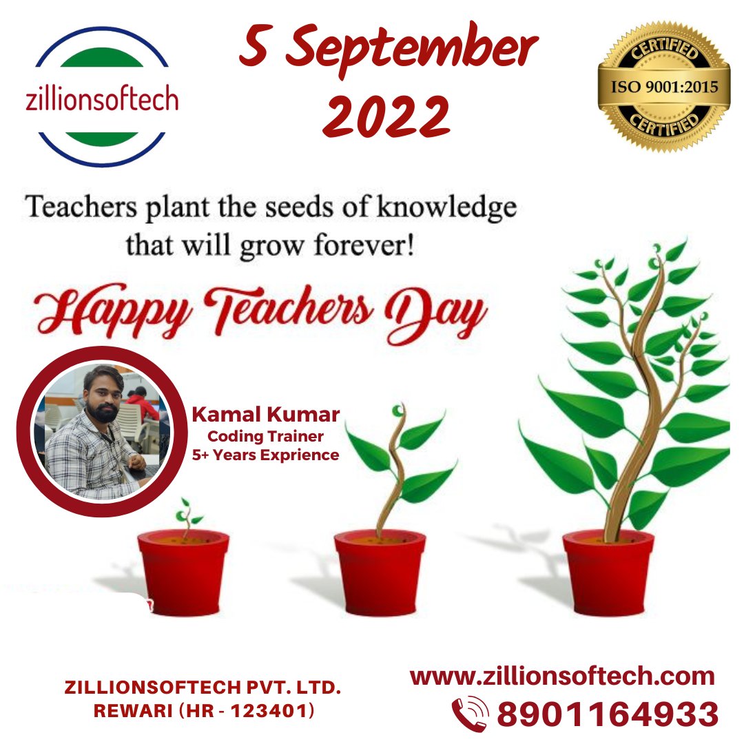 zillionsoftech's tweet photo. Teachers' Day in India is celebrated on 5 September every year to mark the birth anniversary of India's second President Dr. Sarvapalli Radhakrishnan. On this day we appreciate and acknowledge the efforts of teachers in making responsible individuals.
#teachers  #teachersday https://t.co/spTfCBeIrF
