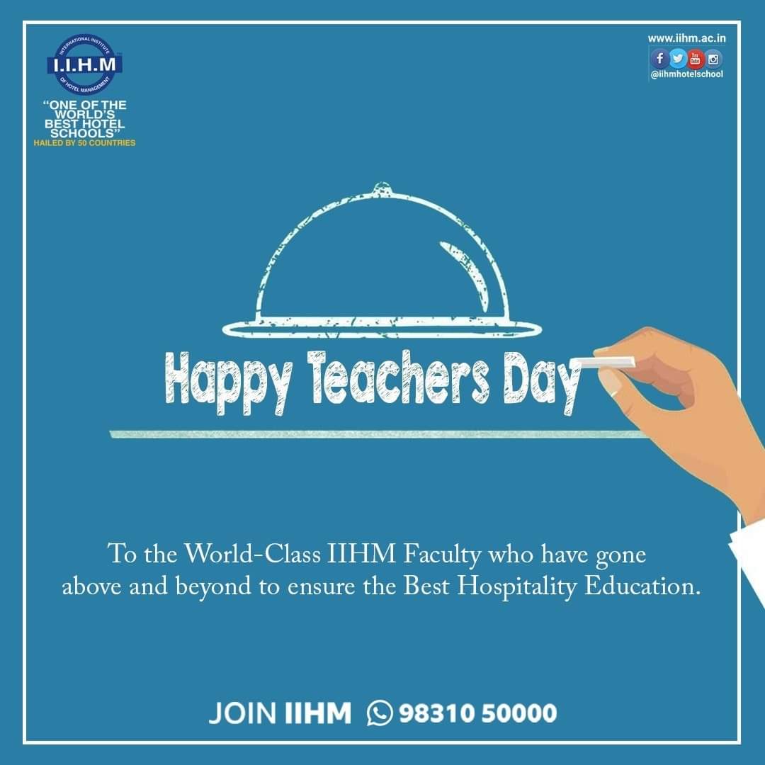 Dear mentors, thank you for teaching us hospitality beyond books. Happy Teacher's Day!

#happyteachersday2022 #teachersday #teacher #happyteachersday #EducationForAll #iihmbest3years #iihmhotelschools #hotelmanagementschool #hospitalityschool #hotelmanagementcourses