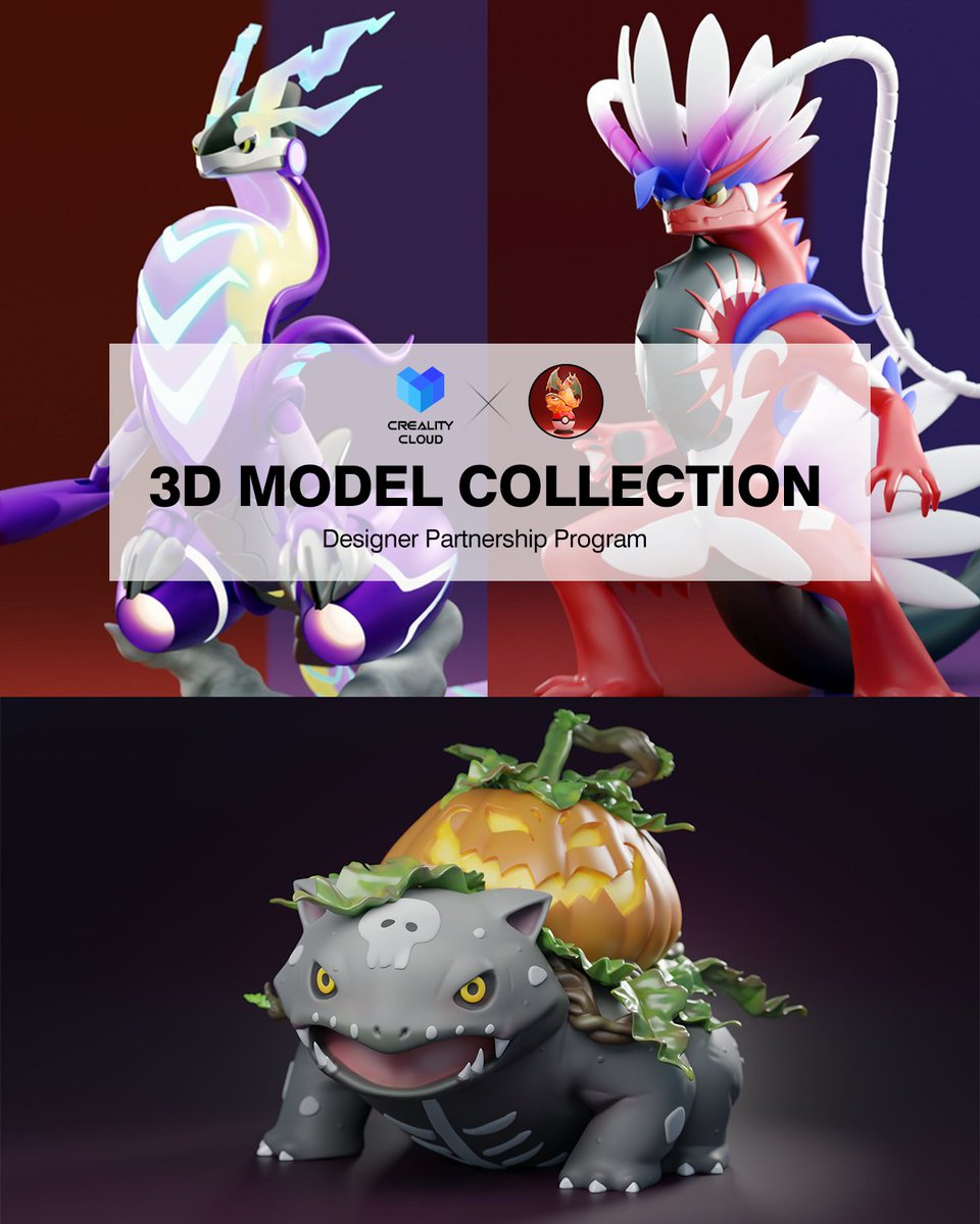 Creality3dP's tweet photo. 👾 Pokémon Fan Art 3D Models #creality_cloud
✍️ Sculptured by Mypokeprints
⏬ STL files: https://t.co/BalEmf72zG
#ender3_s1_plus #Ender3_s1_pro #CR10_smart_pro #sermoonV1 #halotone_plus #3D #creality #Ender #3dmodeling #3Dartist #3dprinted #3dprint #resinart #resin https://t.co/wVVkEJMGXl