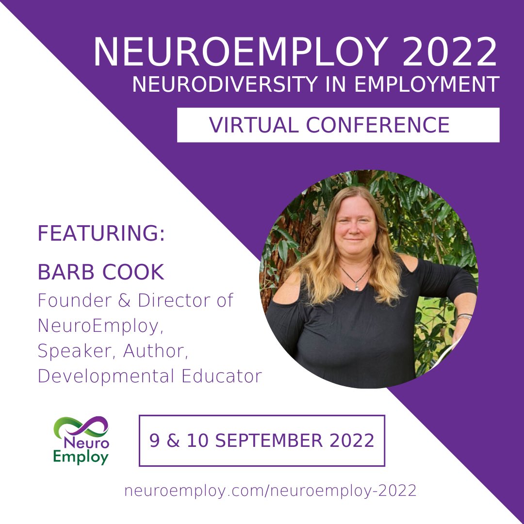 SpectrumWomen's tweet photo. *** THIS WEEK!! ***

NeuroEmploy 2022: Neurodiversity in Employment Virtual 2 Day Conference

Tickets from $35.00

Day 1 – Business &amp; Entrepreneurship
Day 2 – Individuals &amp; Employees

#NeuroEmploy2022 @yennpurkis @XceptionalTech @SpecInAus   https://t.co/SRxweiXwGx https://t.co/zFt1HLDwp4