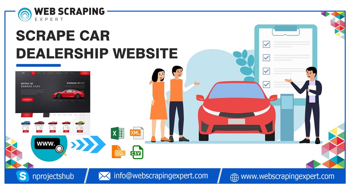 tonnyraval's tweet image. Automobile Dealer Data Scraping Services - info@webscrapingexpert.com

Best Automobile Dealer Data Scraper in USA, UK, Canada, Australia and UAE..
&amp;gt;&amp;gt; webscrapingexpert.com/extracting-aut…

#automobiledealerdatascraping #automobilescraper