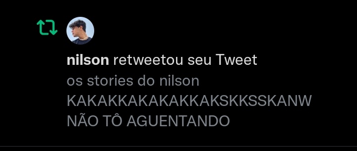 rebquinhasister's tweet photo. O NILSON NETO RETWEETOU O MEU TWITTE!!!!!! AAAAA https://t.co/NL22v42Gel