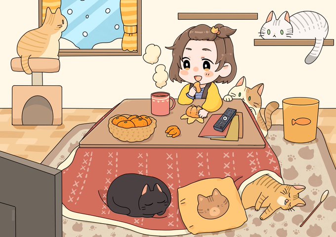 こたつと猫のtwitterイラスト検索結果