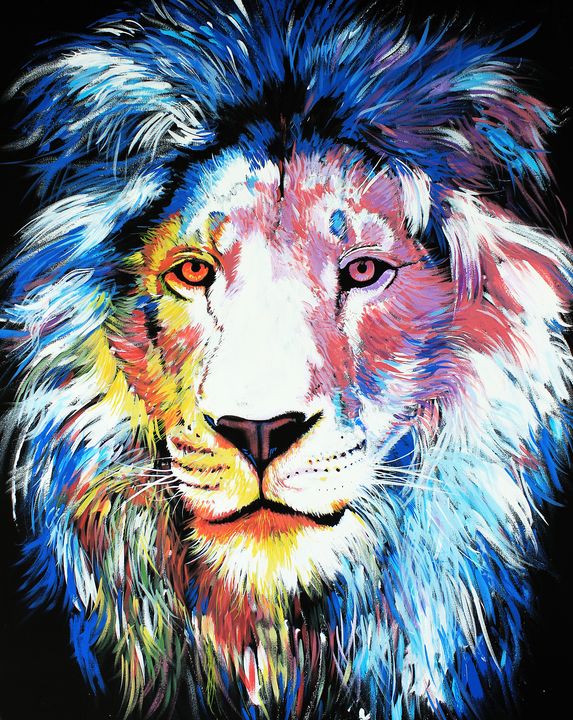 PaintedCHRIST's tweet photo. Featured Art of the Day: "Colorful African Lion". Buy it at: https://t.co/OthrouyAiL https://t.co/O0LXsR2e3z
