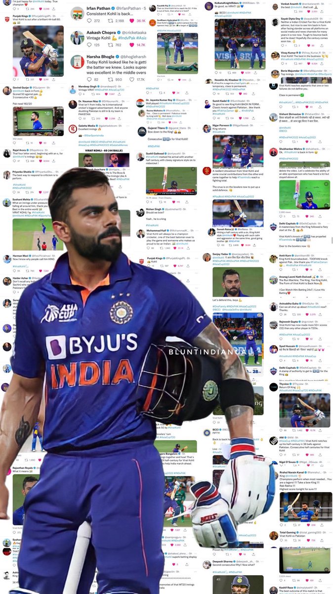 BluntIndianGal's tweet photo. This is how Twitter erupted on Virat Kohli's comeback against the Arch rivals ❤️ https://t.co/hOWQtJf6Af