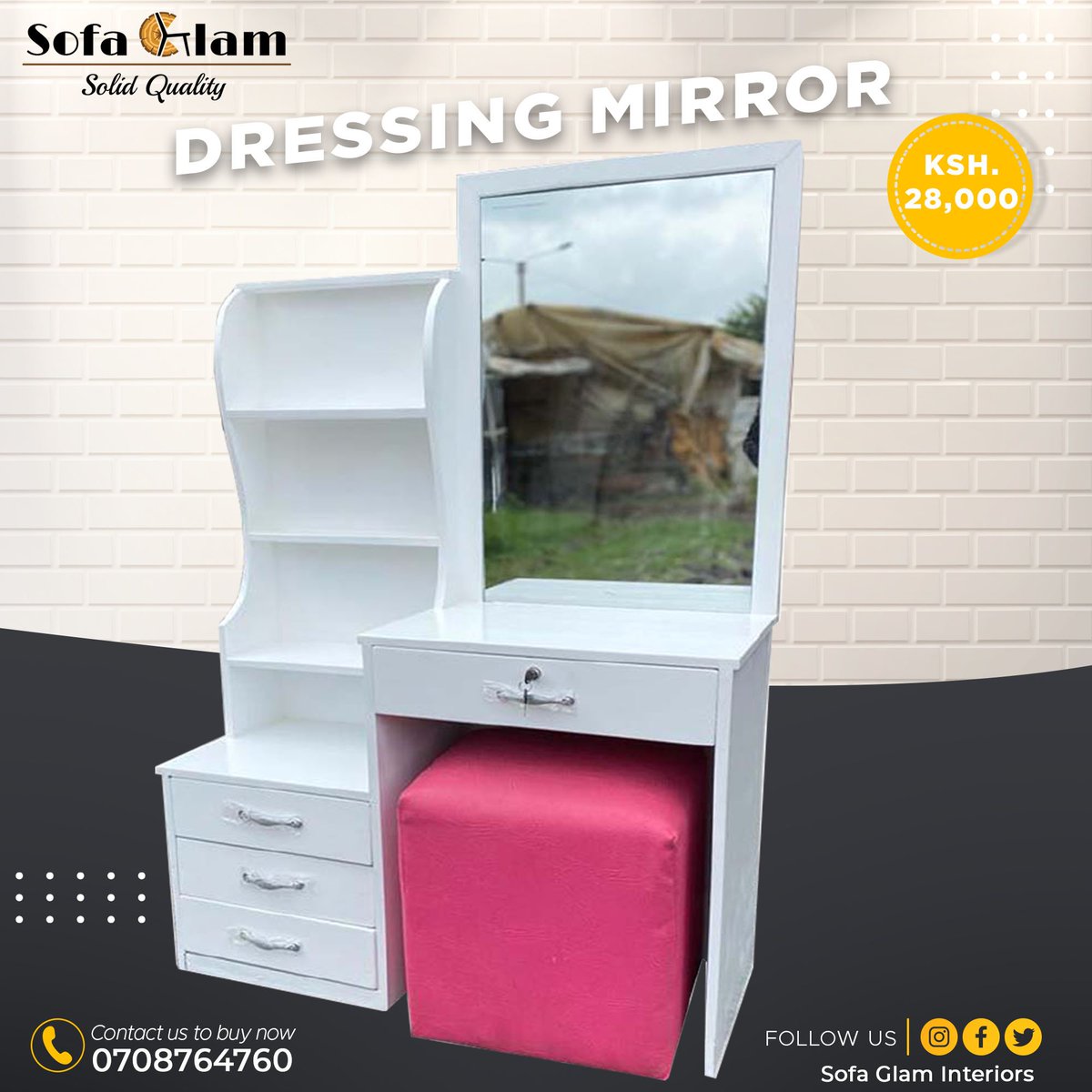 SofaGlam's tweet photo. Picky Pinky Ponky Dressing Mirror mielo disko.
Before stepping out, check yourself out on this beautiful dressing mirror. 

Kiambu | William Samoei Ruto | #SupremeCourtriling | Nakuru | amerix | Saudi Arabia | Marende | Martha Koome | 5th President | Wetangula https://t.co/dDQNcnEwnj