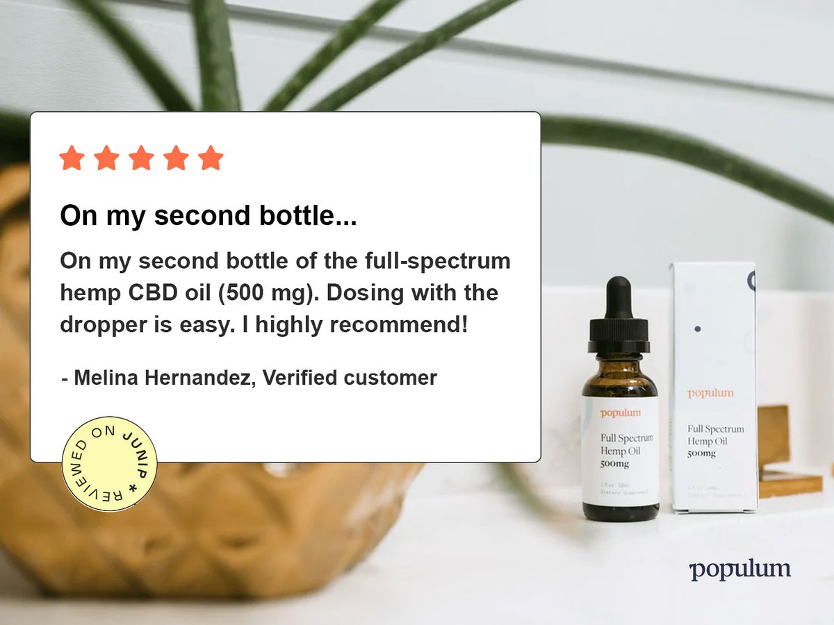 On my second bottle...

On my second bottle of the full-spectrum hemp CBD oil (500 mg). Dosing with the dropper is easy. I highly recommend! ~ Melina Hernandez

#HempOil #FullSpectrumHempOil #Hempcbd
