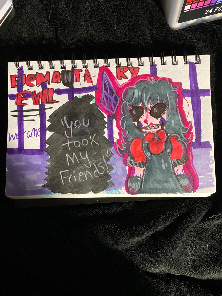SubconSleepy's tweet photo. “You took my friends!” One like = One friend for Agatha #darkdeception #art #sketch #sketchbook #markers #agatha #agathadarkdeception #elementaryevil https://t.co/LRiCbCEqQx