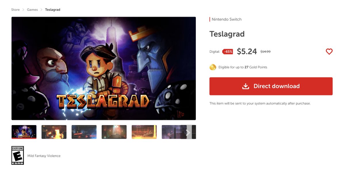 If you love #NintendoSwitch as much as we do, check out Nintendo Store - Right now you you can save up to 65% with the discount for #Teslagrad
