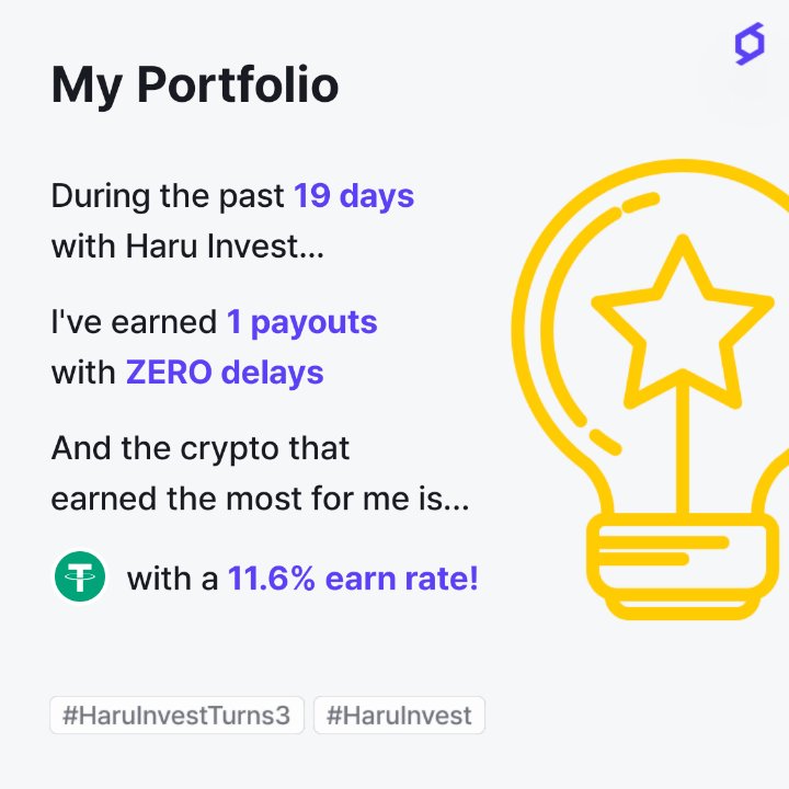 tmdfortuna13's tweet photo. Hey, check out my crypto portfolio on @HaruInvest.
You can deposit today and start earning tomorrow! #HaruInvestTurns3 $BTC $ETH $USDT https://t.co/Ga1FVpC4c6