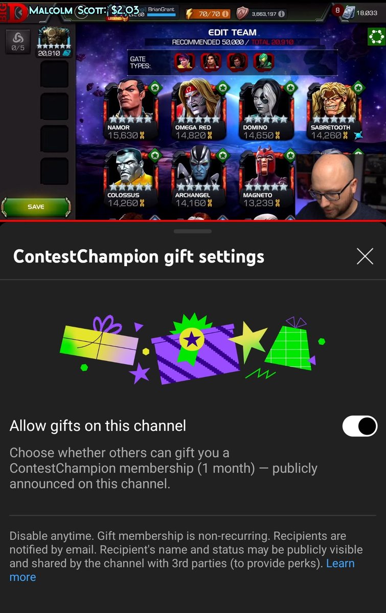 Dearest <a href="/ContestChampion/">Brian Grant</a> , as per the gifted memberships...yes they are available on your channel. Memberships can be gifted by a member of the channel however to receive it subscribers would have turn the mode on. Also have to be on PC to gift these memberships.