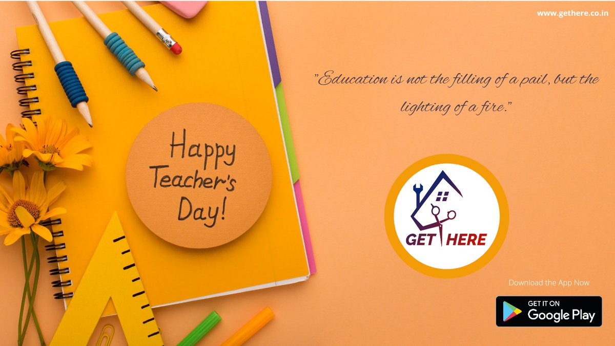 gethereservices's tweet photo. "A teacher who teaches u the best lesson of life"
Happy Teacher's Day ❤️
#teachersday 
#gethereservices https://t.co/tJ6YkbmWJN