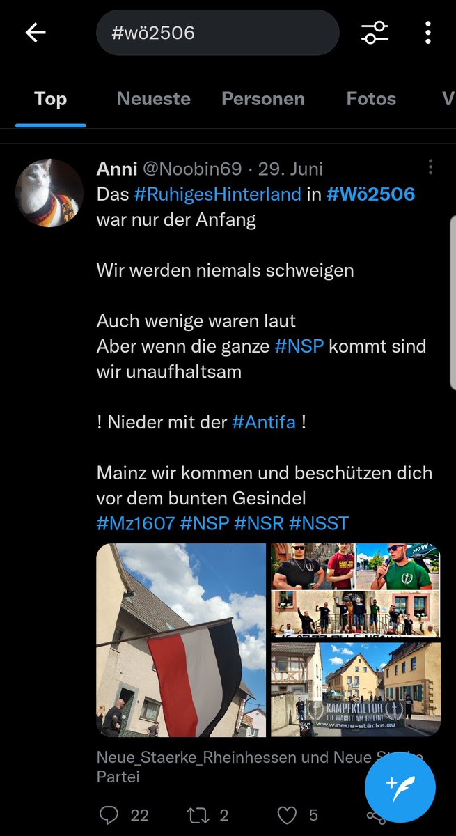 Amselzwitschern's tweet photo. Ob Anita bewusst ist das sie zu #wö2506 einen Fake Account der #fightnsp makiert hat? https://t.co/yOoa1F5uBl