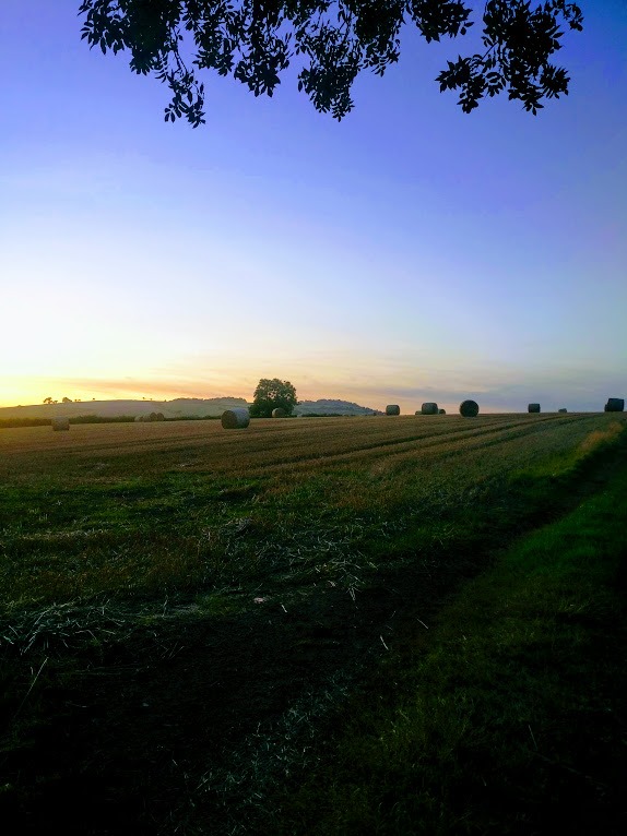 Sunset and hay bales near Silverton. #Devon