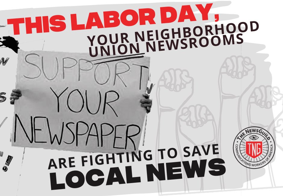 Happy Labor Day! The cuts @Gannett has made, especially at small sites like ours, has underscored how important our union is.