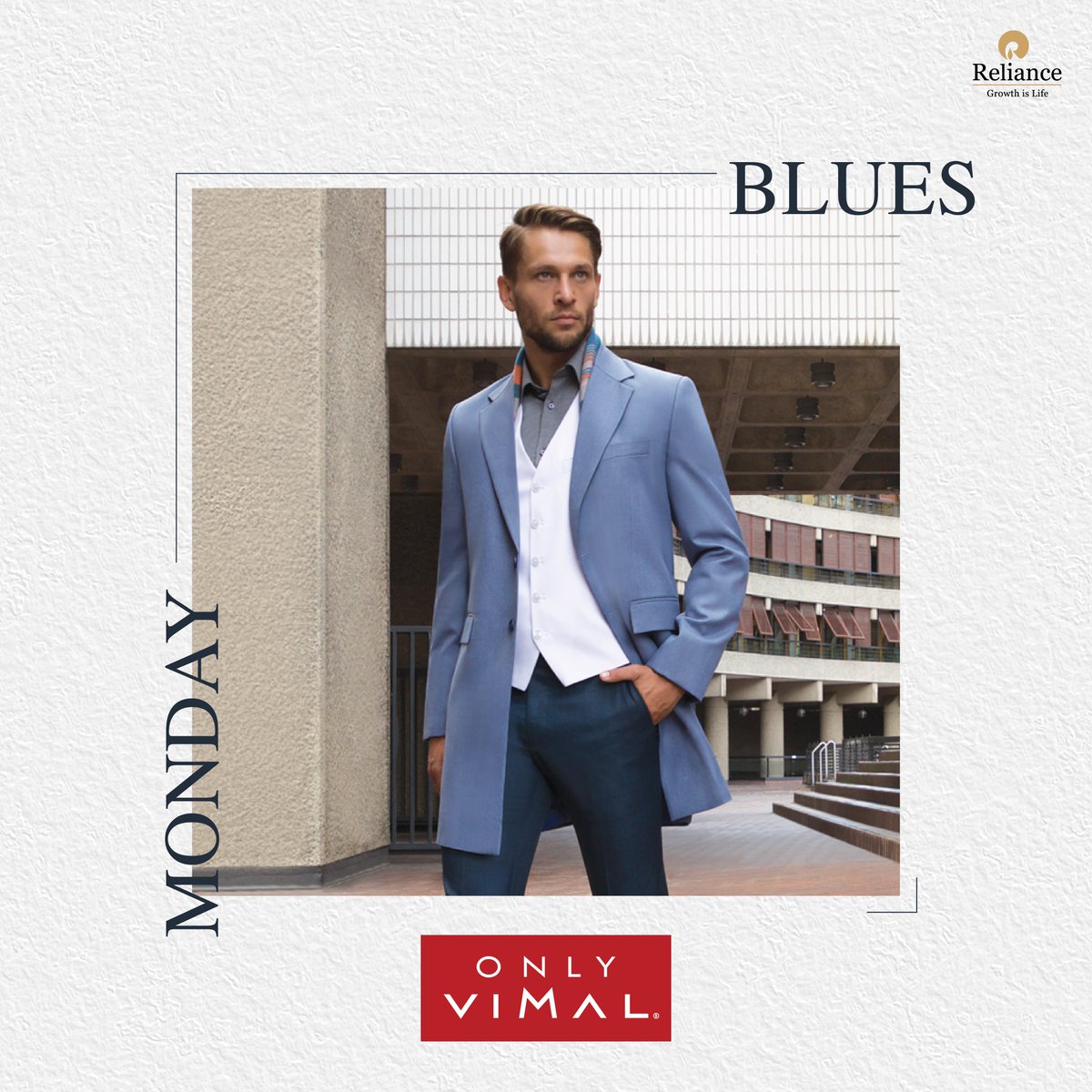 OnlyVimal_India's tweet photo. Mondays are for fresh new starts of the weeks. Shoot the blues of the day with a shade of our blue and make your day count with OnlyVimal.
#Reliance #RelianceIndustries #OnlyVimal #Fabric #MondayBlues #LookofTheDay #Clothing #CorporateLook #Trending #Menswear #LoveForColor https://t.co/Wk6htVq0Pc