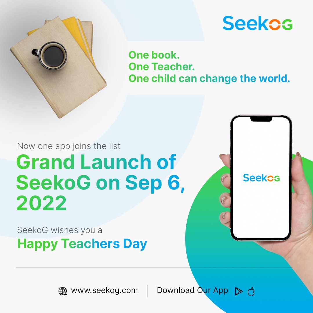 MySeekoG's tweet photo. SeekoG envisions to be a great aid for the teachers and students to build strong bonds of respect, love and knowledge sharing. On this auspicious occasion of Teacher's day we are glad to announce the launch of SeekoG app on 6th September, 2022.
#seekoglearningapp #teachersday https://t.co/A3BGZY0dTL