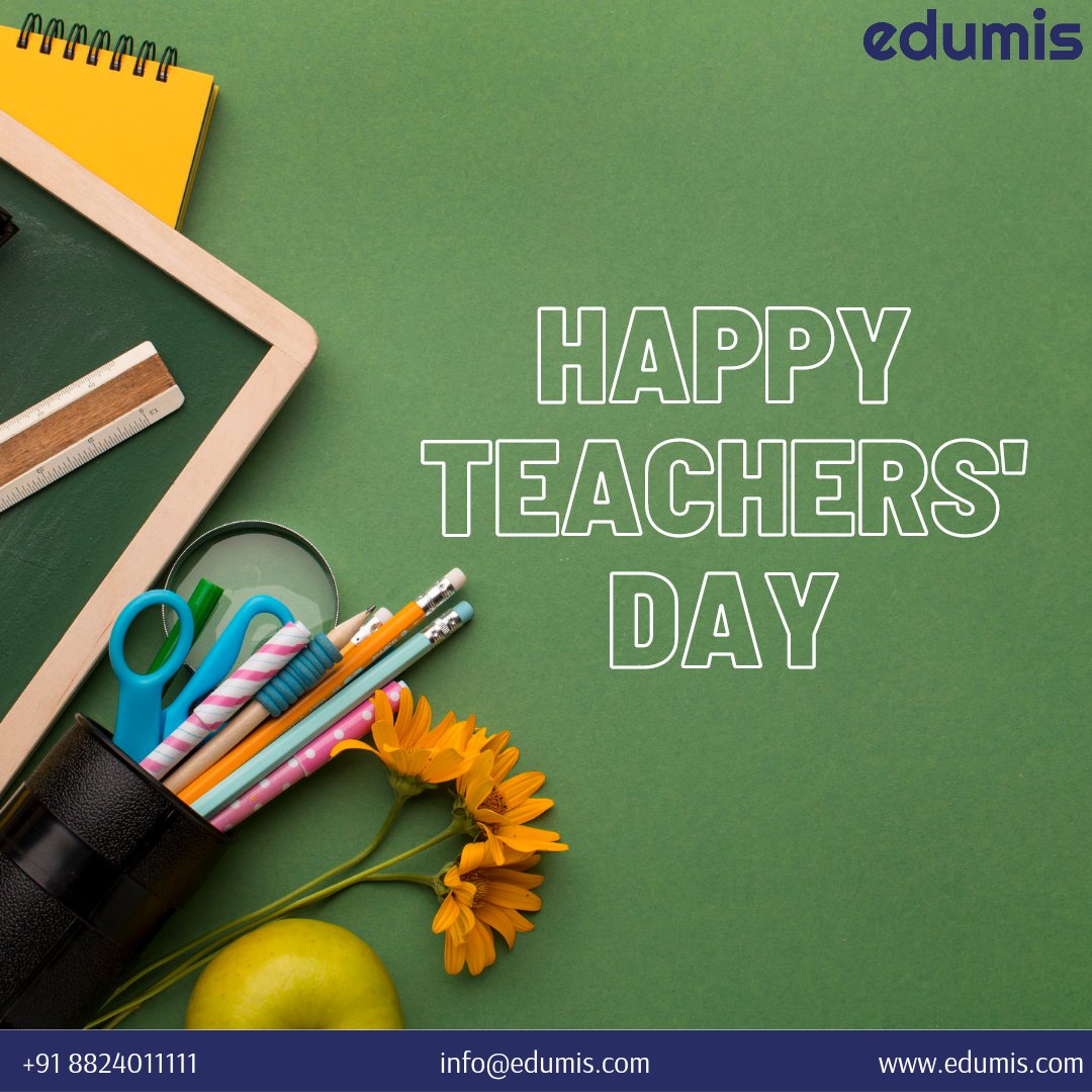 edumisindia's tweet photo. Teachers play an important role in making students be the best versions of themselves. Team EduMIS wishes them a very Happy Teachers' day.
#EduMIS #school #website #edtech #india #DigitalIndia #webdesign #indianeducation #DigitalIndia #teacher #teachersday https://t.co/4v3lvVDQjZ