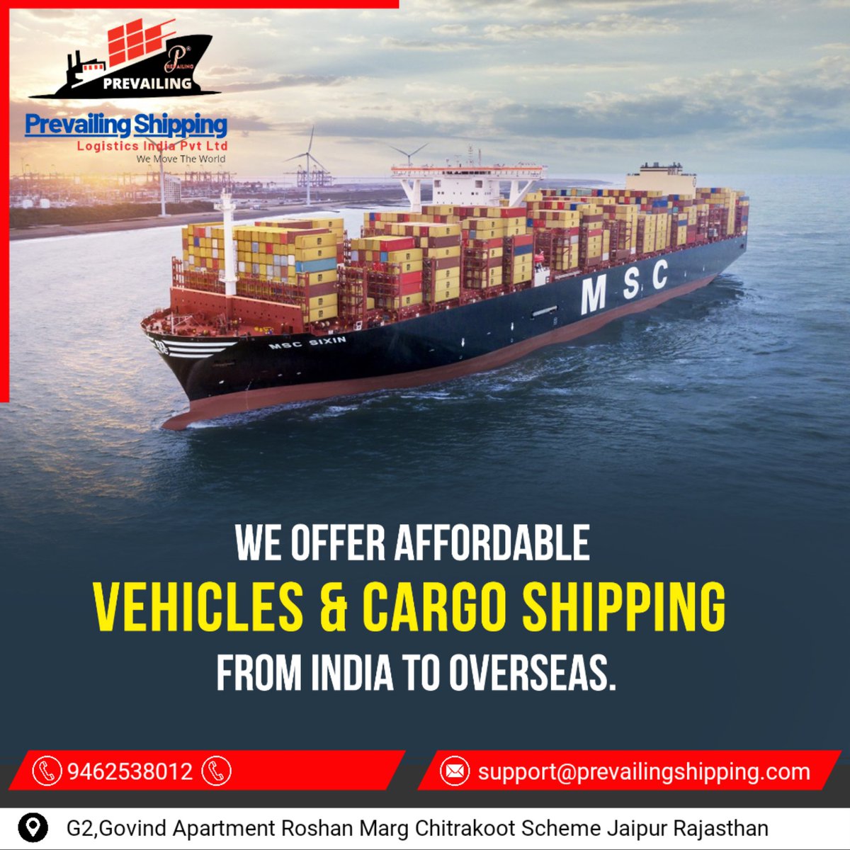 TrivikramaaShip's tweet photo. Prevailing Shipping offering Quality Affordable Transportation & Cargo Shipping Service From India To Overseas Customers,PSL Took Your Shipment with Every Premises with Dedicated, Inspiration,Dynamics and Passionate Team.
#Prevailing #PSLTeam #PSL #shippingworldwide https://t.co/9p3cxYpWXH