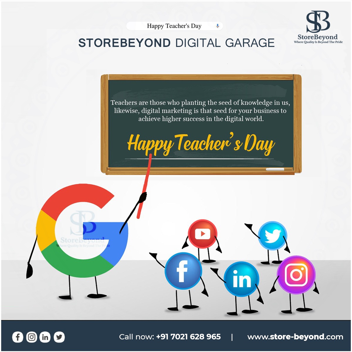 StoreBeyond1's tweet photo. Dear Teachers,
We cannot thank you enough for the knowledge you have imparted to us. It's beyond words!
Happy Teachers’ Day.🎓
.
.
#TeachersDay #Teacher #Teaching #TeacherLife #Knowledge #Success #TeachersDaySpecial #StoreBeyond https://t.co/o5kvBQVJCg