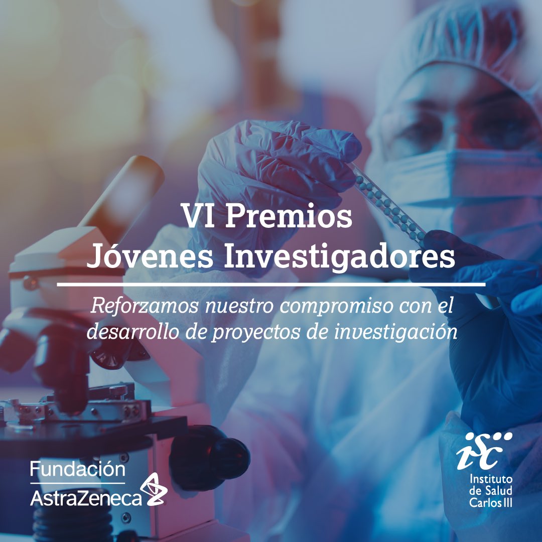 MartaCastro_'s tweet photo. Los #VIPremiosJóvenesInvestigadores de la @FundacionAZ en colaboración con el ISCIII, pretenden reconocer la innovación y la aplicación clínica de investigación para promover el talento científico 
Link de inscripción: https://t.co/iVYfofdvmn https://t.co/kuBJhVfFs8