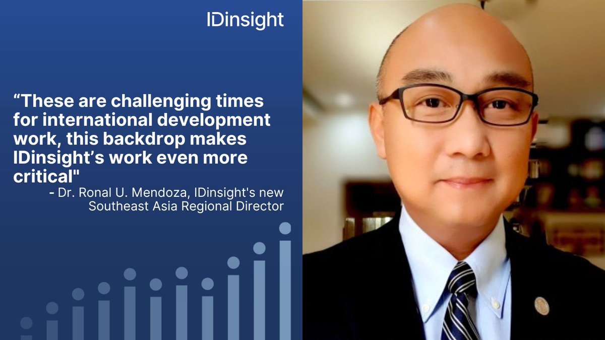 IDinsight's tweet photo. We are thrilled to welcome @ProfRUM, IDinsight's new SE Asia Regional Director. Bringing more than two decades of experience in dev policy &amp; public administration he is known for his work training the next gen of leaders in the Philippines. Welcome! 🎉
https://t.co/kryROYqt5B https://t.co/zA1hreXrZR