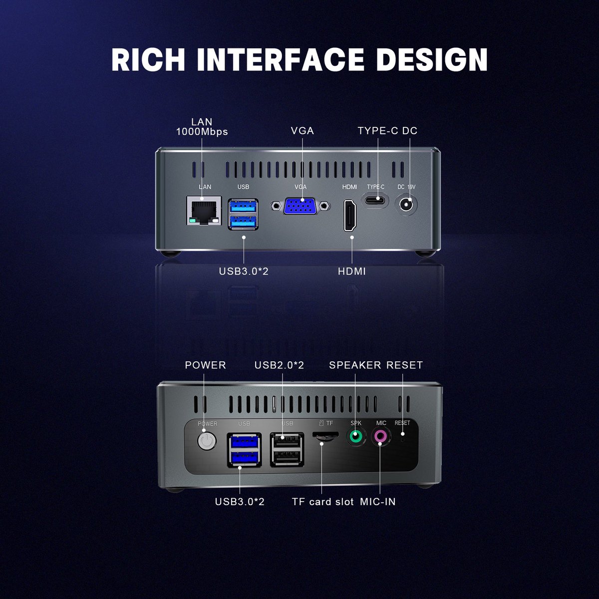 CyxminiPcs's tweet photo. CYX Mini PC CK 10 

Rich Interface Design with Multi-ports Supported: 
VGA x1
HDMI x1
USB2.0 Type-A x2
USB3.0 Type-A x
Type-C x1

Your super commercial &amp; daily pick! Contact us to get more detailed &amp; customized info: sales@cyxtech.com

#minipc #minipcfactory #minipcoem #minipcodm https://t.co/7BWgZtBHqE