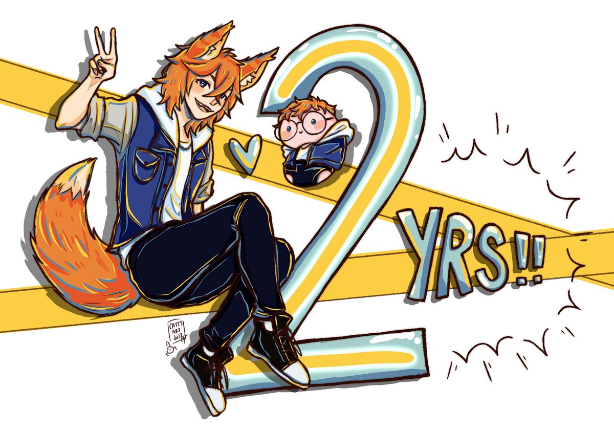 Cattachix's tweet image. Happy 2 years of streaming to my THE niche micro celebrity @heyitsmadara &amp;lt;3 !! Cant wait for more years of chaos and content to come &amp;gt;:) #art #digitalart #streaming