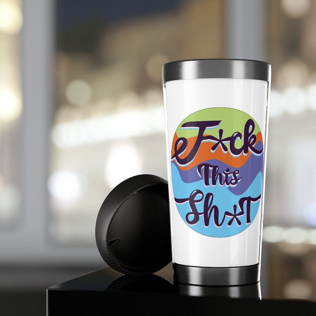 RheaNyxDesigns's tweet photo. The latest addition to my #etsy shop: Bold Multi-colored F*ck This Sh*t - Stainless Steel Travel Mug with Insert https://t.co/ZDLFvf1t9Q https://t.co/TZ5Wrvhu55