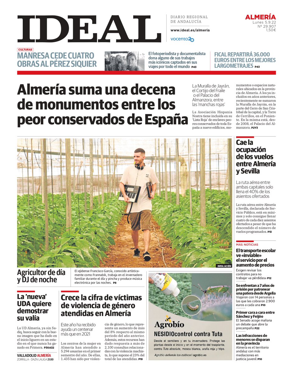 ideal_almeria (@ideal_almeria) on Twitter photo ¡Buenos días! Esta es la portada 🗞 de <a href="/ideal_almeria/">ideal_almeria</a> de este lunes
▶Toda la información, en ideal.es/almeria ¡Buenos días! Esta es la portada 🗞 de <a href="/ideal_almeria/">ideal_almeria</a> de este lunes
▶Toda la información, en ideal.es/almeria