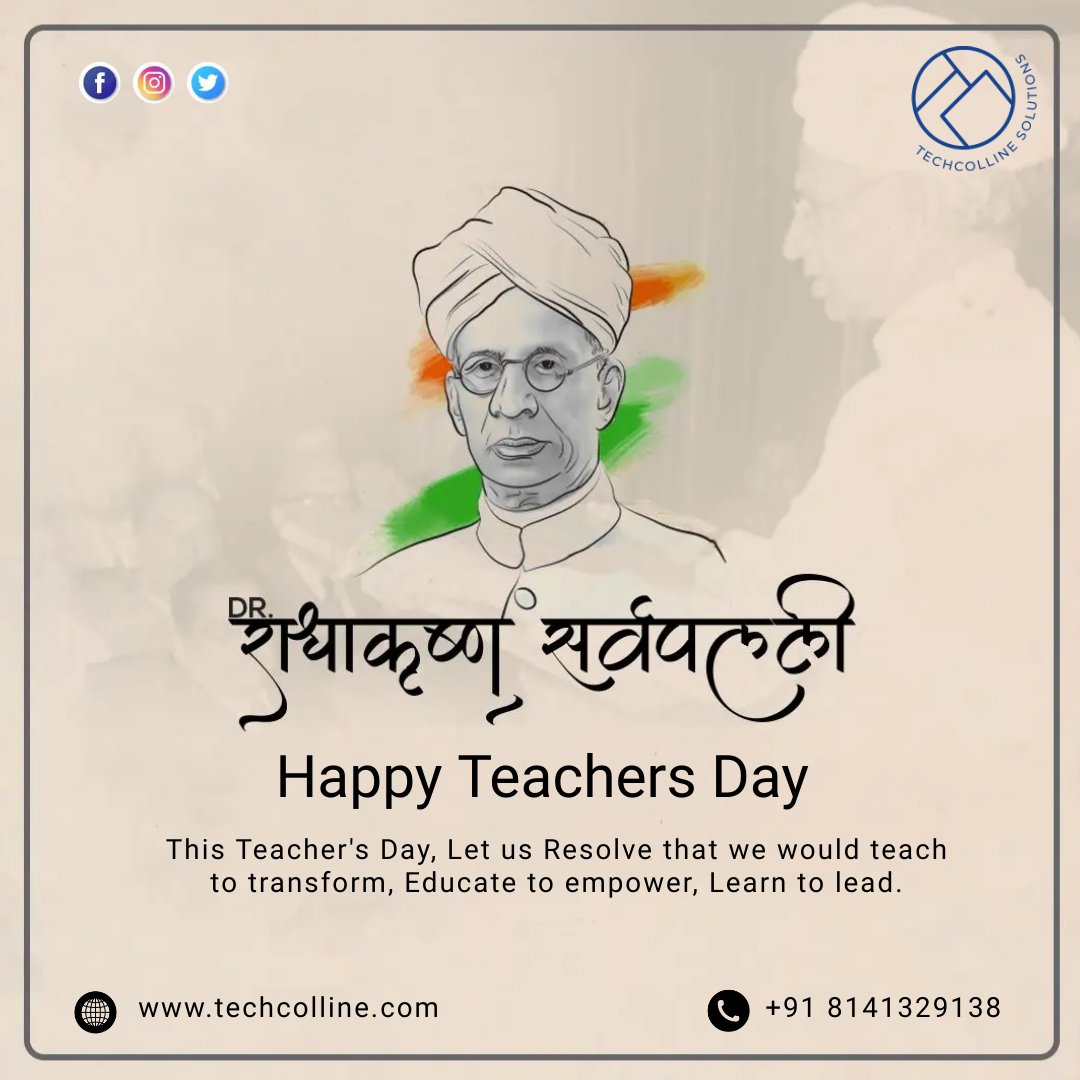 TechcollineS's tweet image. गुरुर्ब्रह्मा ग्रुरुर्विष्णुः गुरुर्देवो महेश्वरः।
गुरुः साक्षात् परं ब्रह्म तस्मै श्री गुरवे नमः।।

The best teachers teach from the heart, not from the book. Happy Teacher’s Day!
#happyteachersday #TeachersDay #education #SarvepalliRadhakrishnan #President #bharatratna #teacher