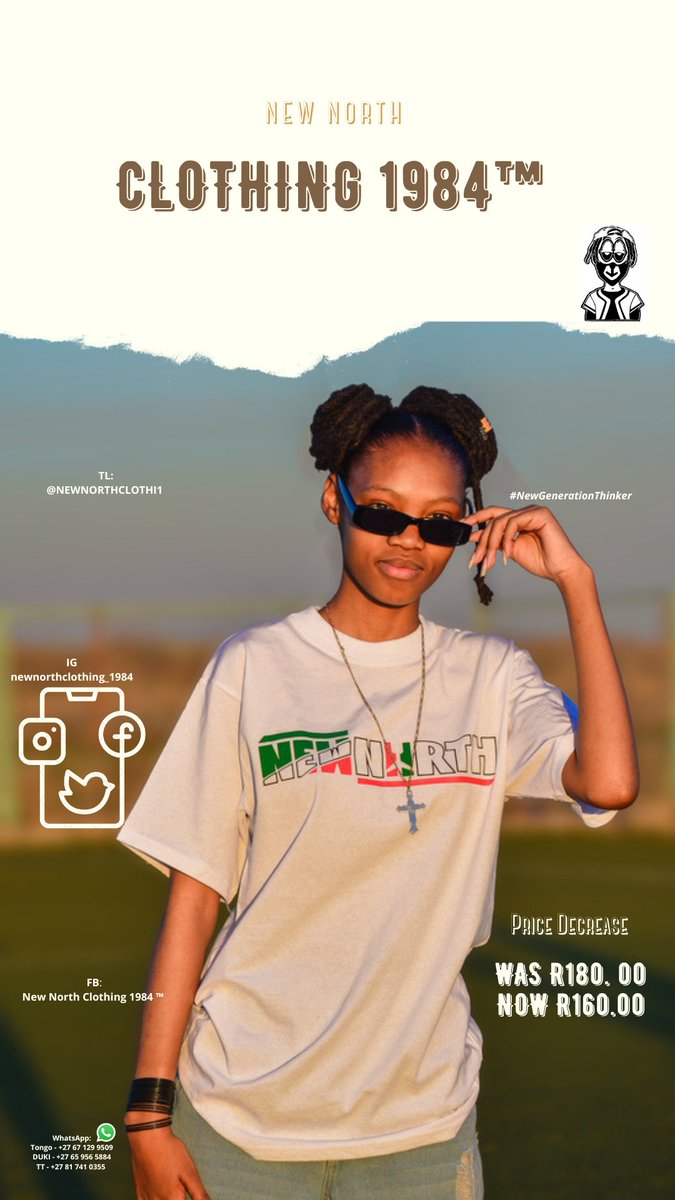 NewNorthClothi1's tweet photo. We are here 📍 and ready for your needs 👥🤗 👕

Choose your fav merch from our different lines and different low Prices.

Khuluma nathi, re bue le wena and smile ☺ together 🤝🏾.
 #NewGenerationThinker #NNC1984 
.
.
.
.
. 

#Thato #EvaNga #Solomons #heritage #Spring https://t.co/oKjFXPg8xY