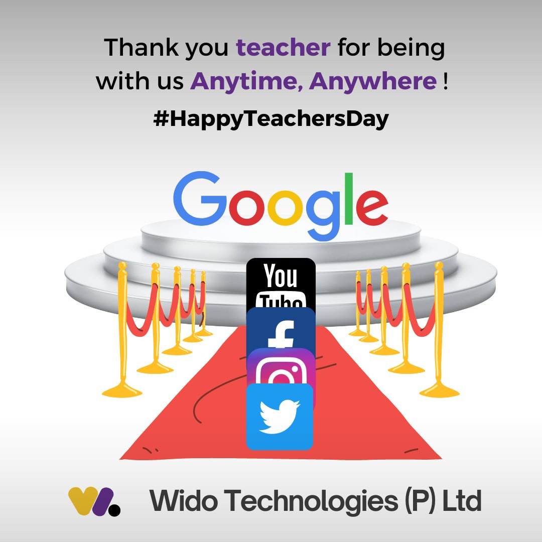 widotechnologi1's tweet photo. Happy Teacher's Day !!
Google teaches us more than what we ask for and we are grateful for having such an educator in our lives.
https://t.co/zcHSoXl8YB
#widotechnologies #teacher #guru #digitalmarketing #webdevelopment #iosapplication #Androidapplication #development https://t.co/0laCAo9VxA